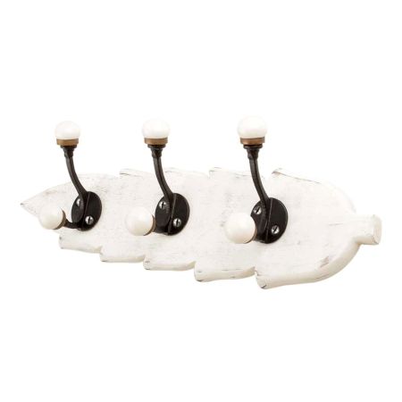 White Black Double Loop Ceramic Iron Wooden Hooks